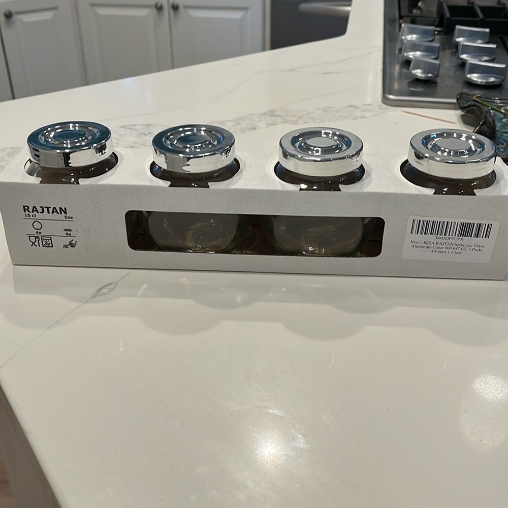 NIB IKEA Rajtan spice jars - set of 2 boxes total of 8 jars!